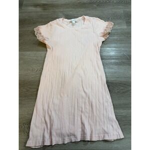 Oscar de la Renta Pink Label Babydoll Nightie‎ Cotton Long Sleep Shirt Small